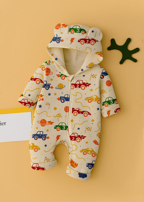 Space Racers Fleece Hooded Sleepsuit